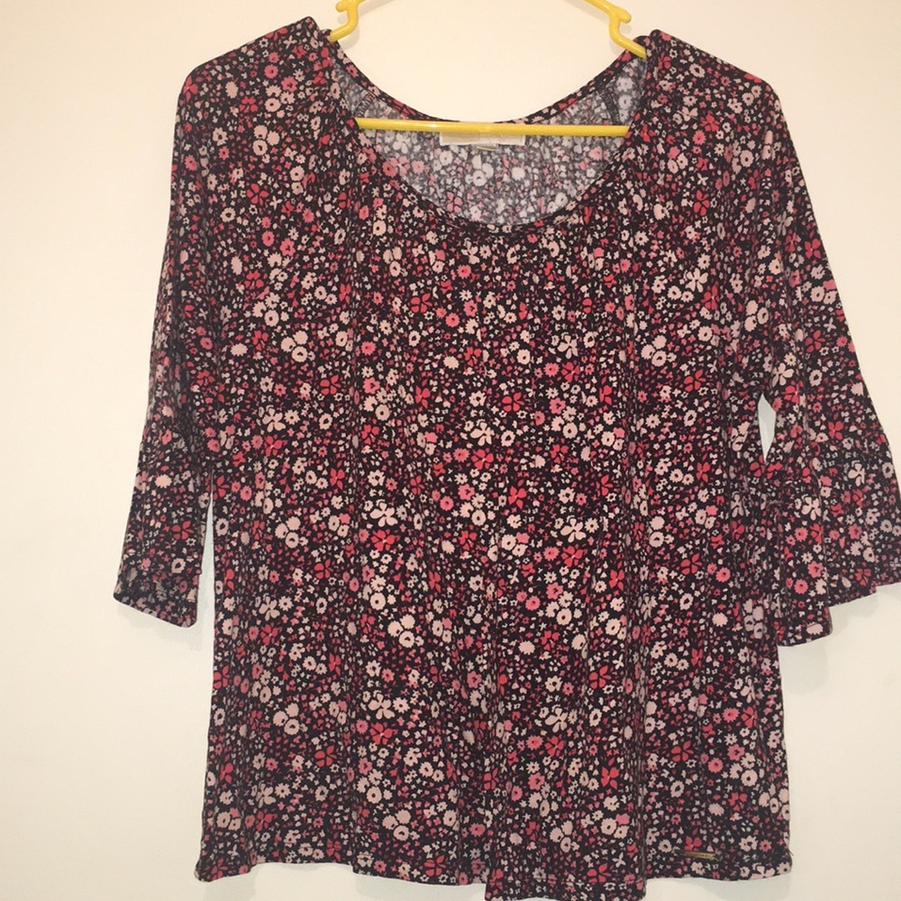 Michael by Michael Kors Floral Top w Bell Sleeves